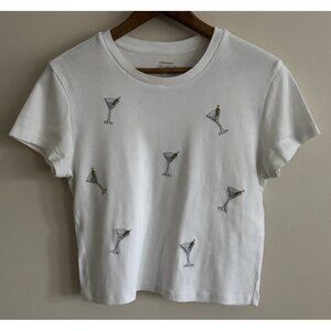 Organic collective Cropped T Shirt Large Martini By Organic Collection Women’s